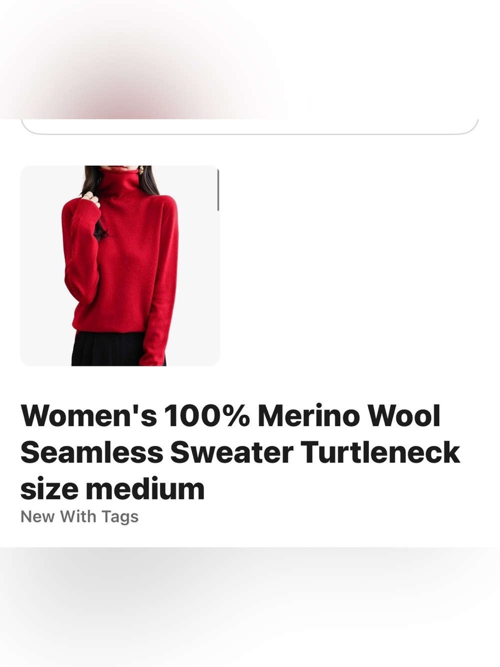 NWT Red Ribbed Turtleneck Sweater - Picture 4 of 4